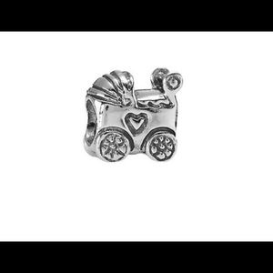 Pandora silver baby carriage bead